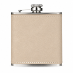 Leather-Wrapped Stainless Steel Flask