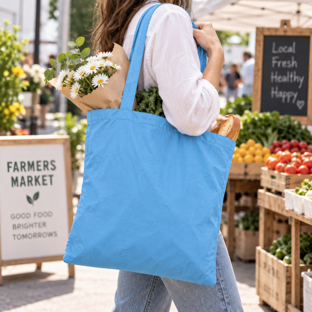Lightweight Nylon Crinkle Grocery Tote Bag