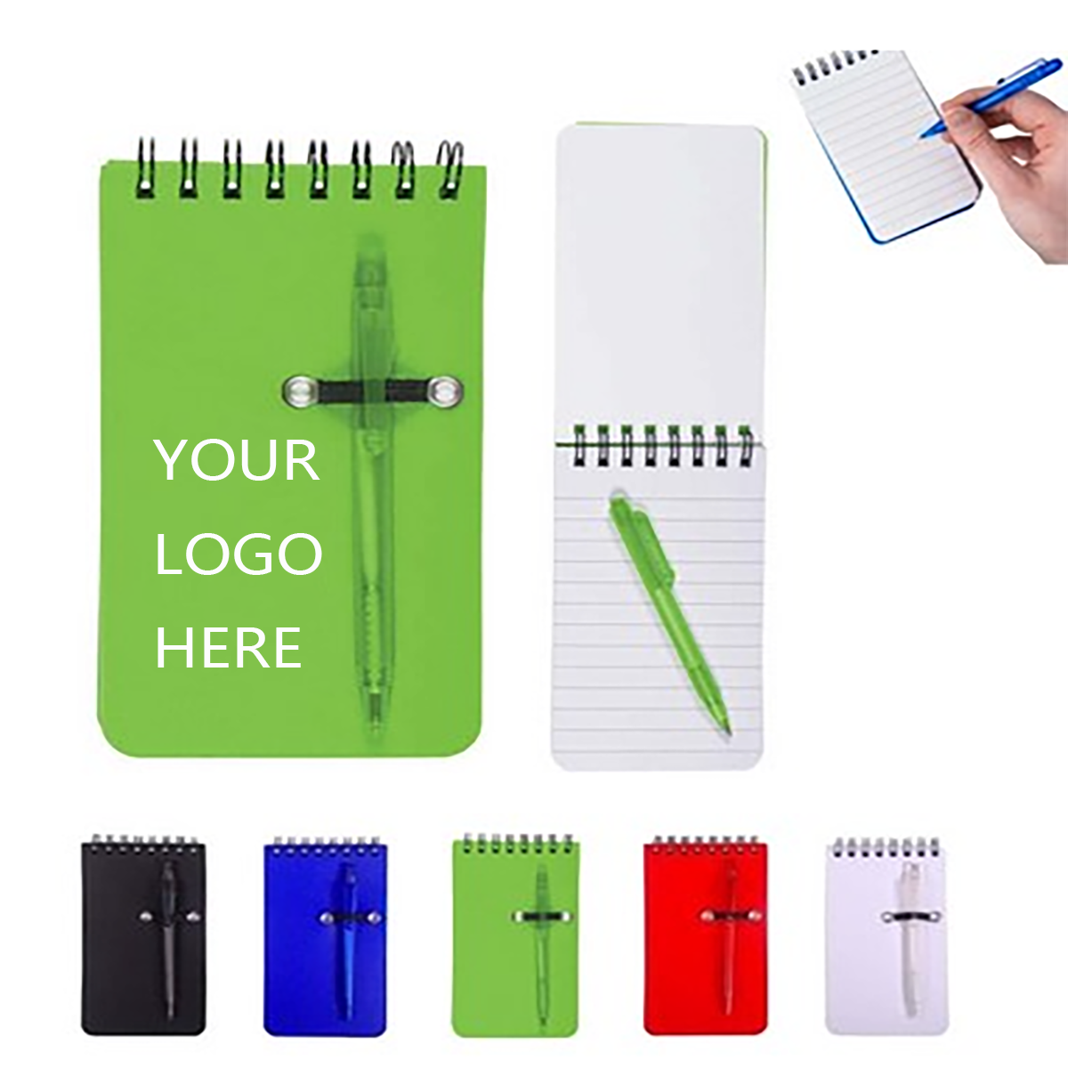 Mini Spiral Polypropylene Notebook With Pen