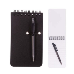 Mini Spiral Polypropylene Notebook With Pen