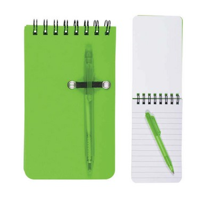 Mini Spiral Polypropylene Notebook With Pen