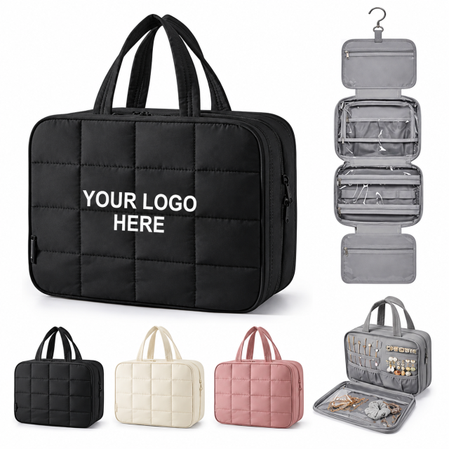 Multifunctional Hanging Toiletry Organizer Bag with Jewelry Pouch