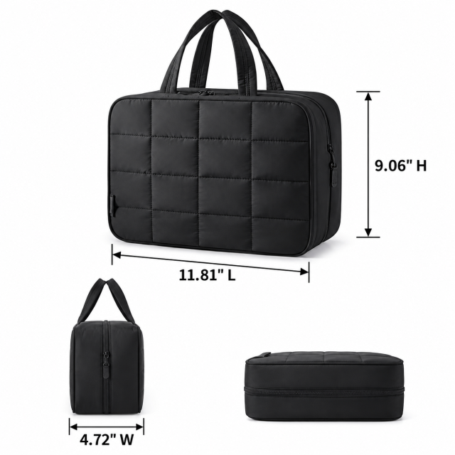 Multifunctional Hanging Toiletry Organizer Bag with Jewelry Pouch