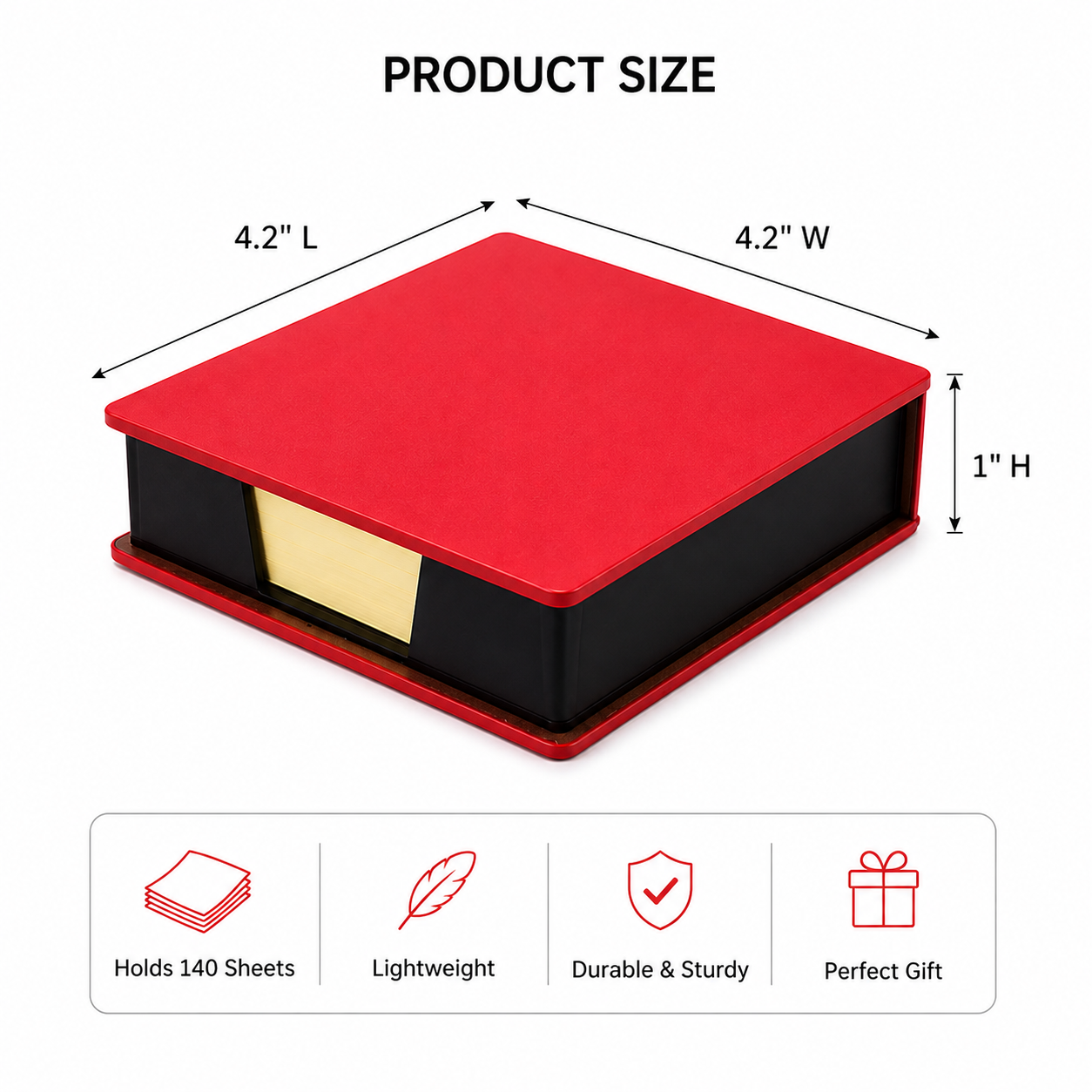 PU Leather Sticky Note Storage Box