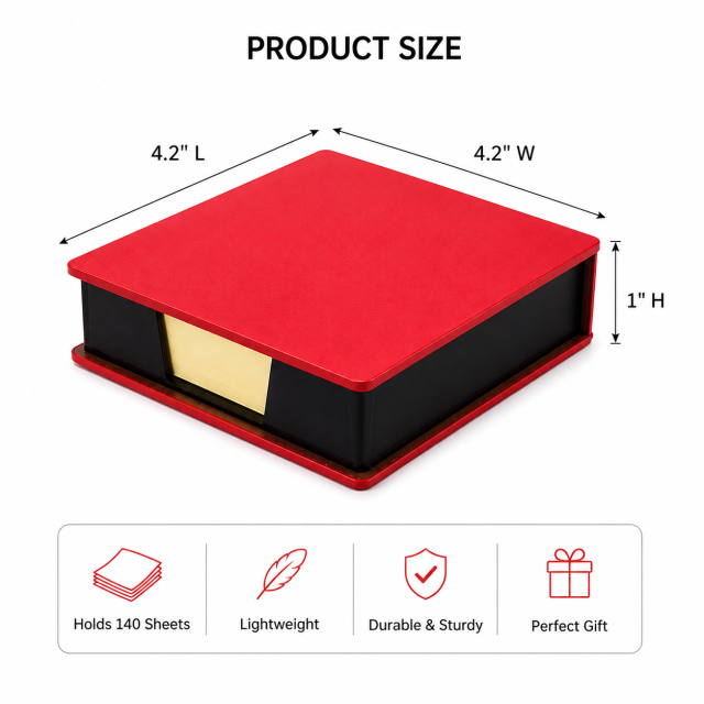 PU Leather Sticky Note Storage Box