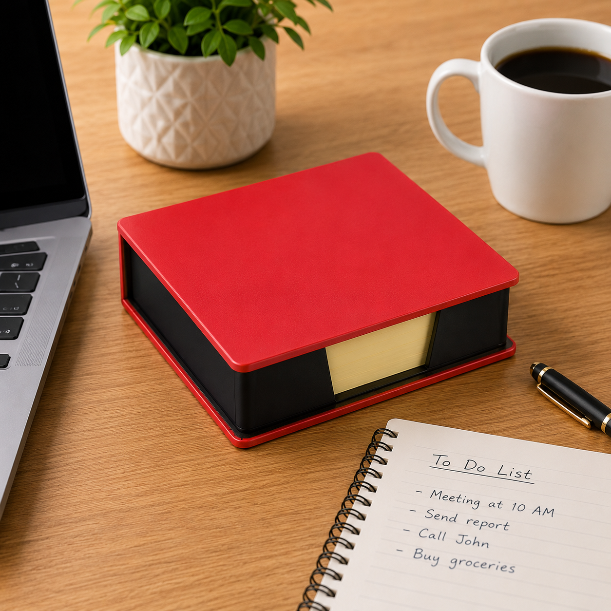 PU Leather Sticky Note Storage Box