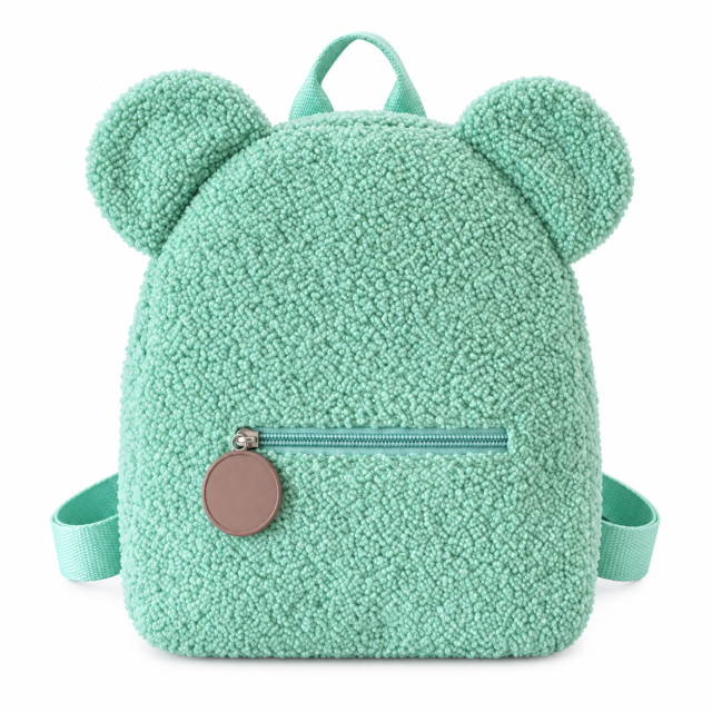 Plush Bear Ear Lamb Fleece Backpack
