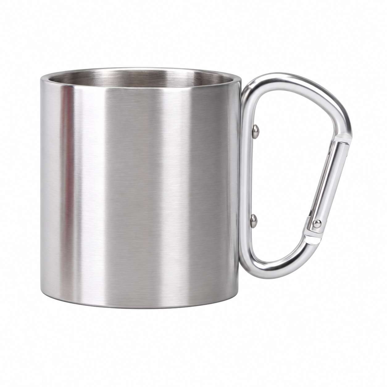 Portable Insulated Metal Mug With Carabiner Handle