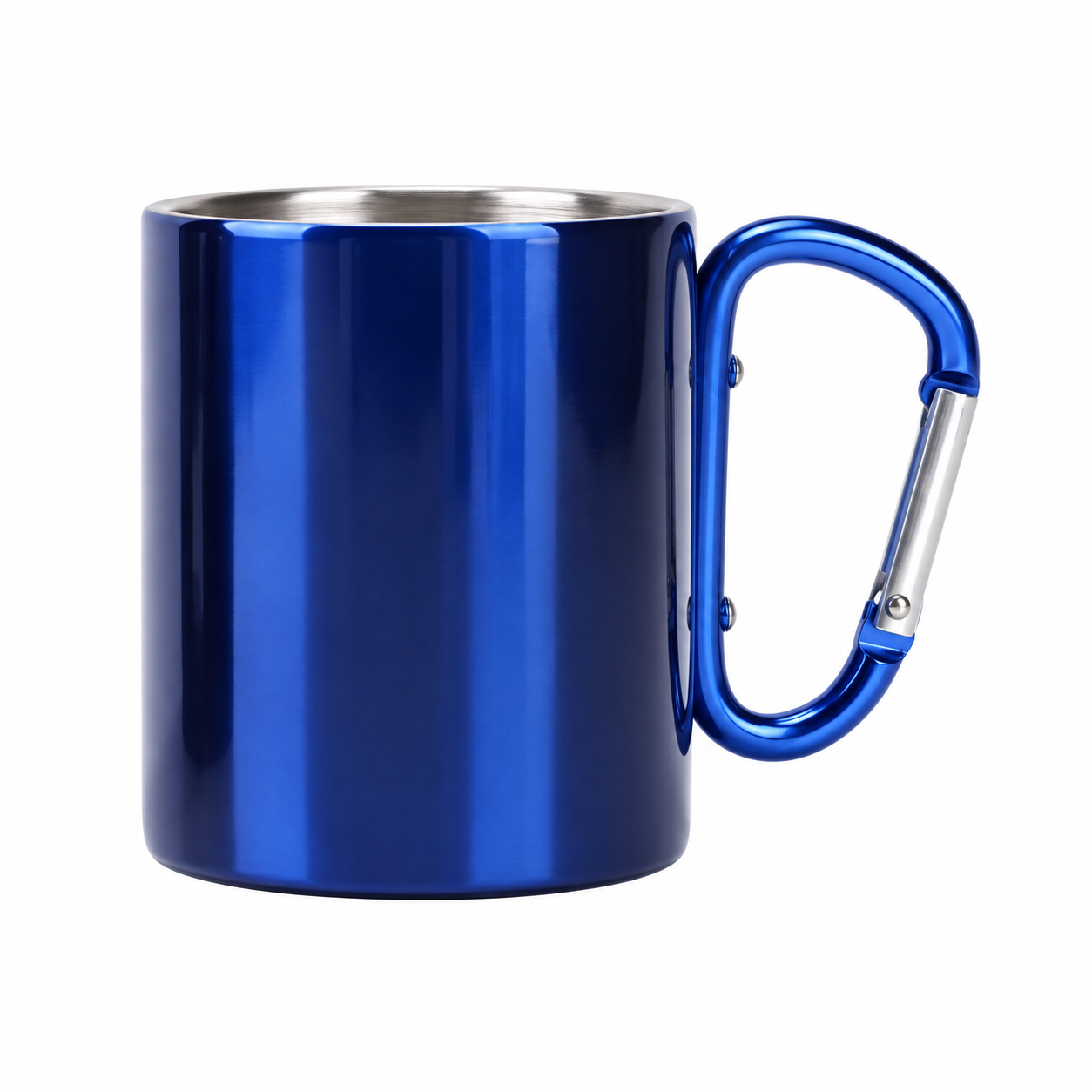 Portable Insulated Metal Mug With Carabiner Handle