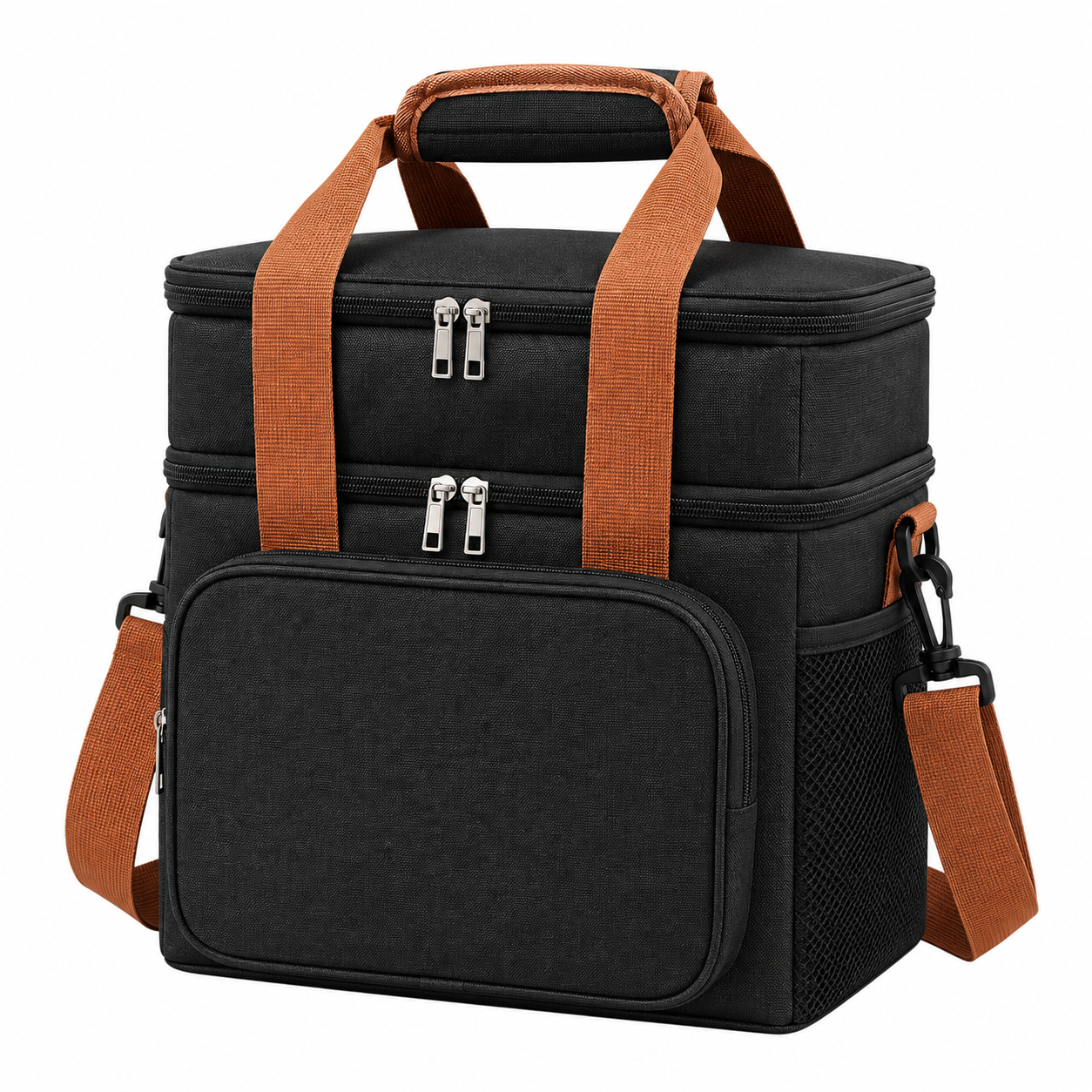Portable Oxford Insulated Lunch Bag with Double Zipper