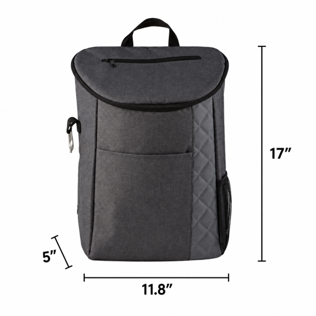 Quilted Insulated Backpack Cooler With Bottle Opener