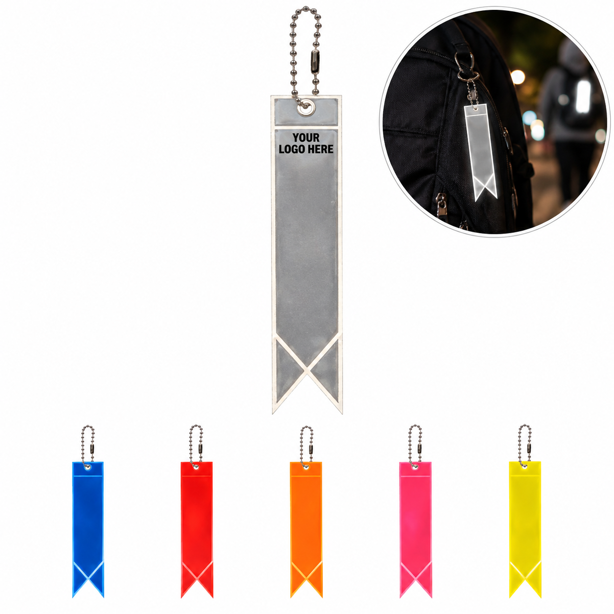 Reflective Swallowtail Safety Keychain Tag