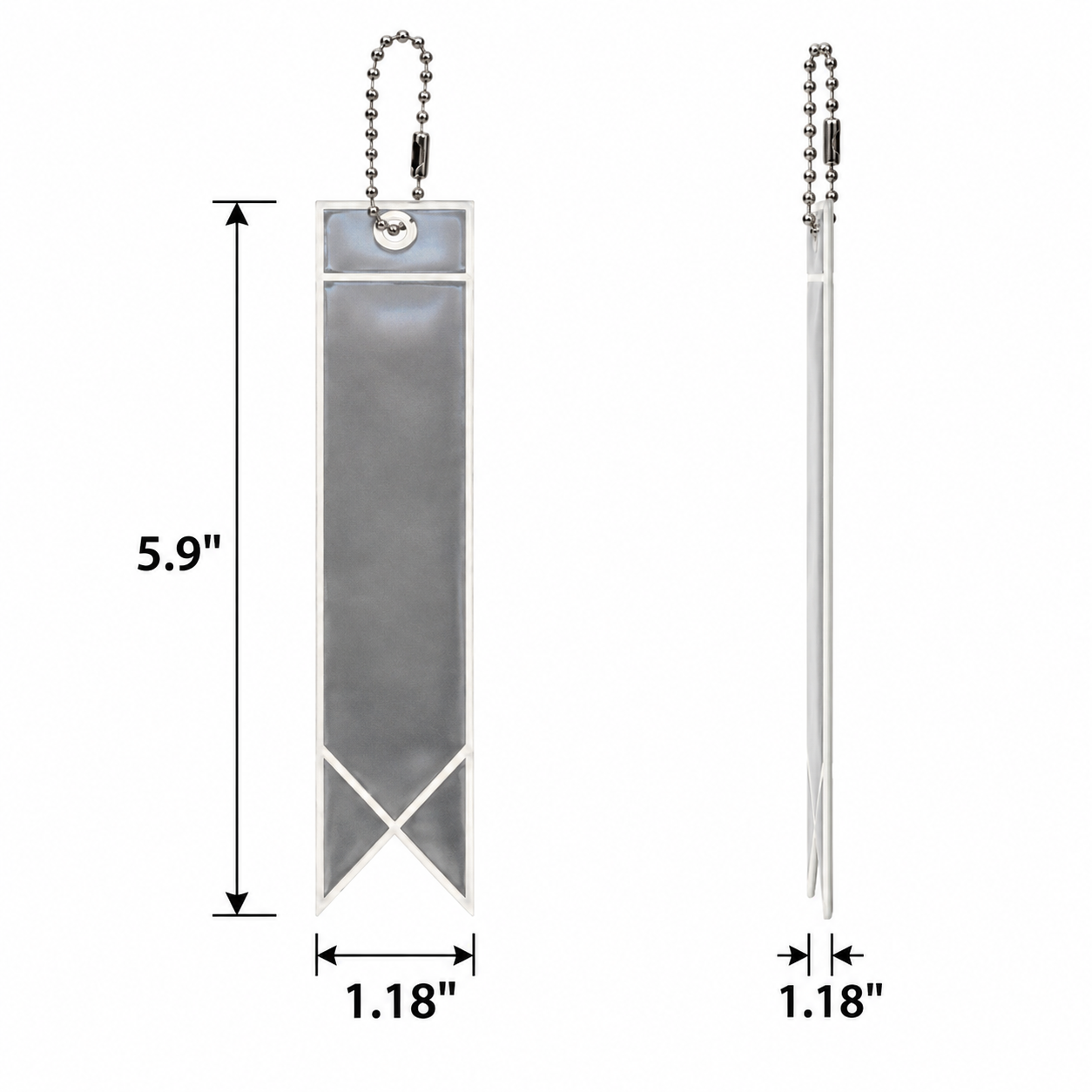 Reflective Swallowtail Safety Keychain Tag