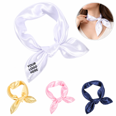 Solid Color Satin Square Scarf