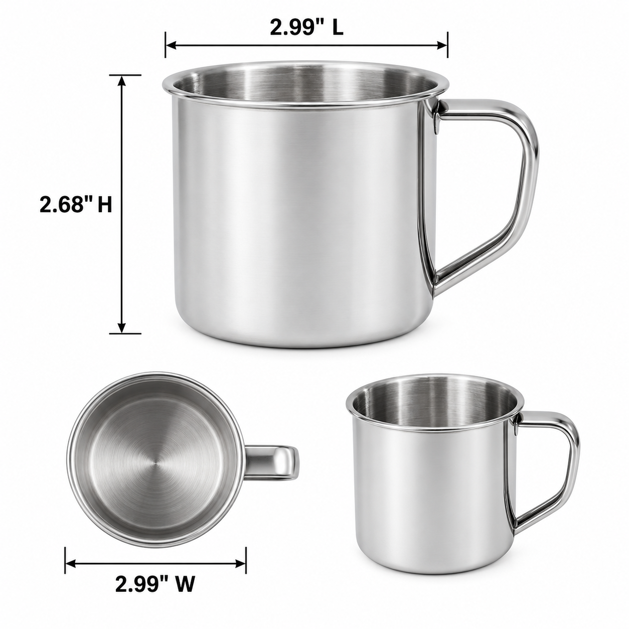 Stainless Steel Camping Mug with Sturdy Handle