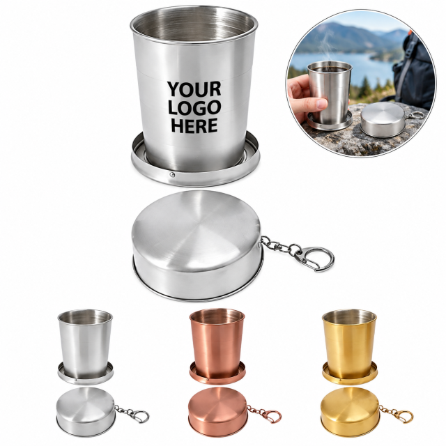 Stainless Steel Collapsible Travel Cup With Lid