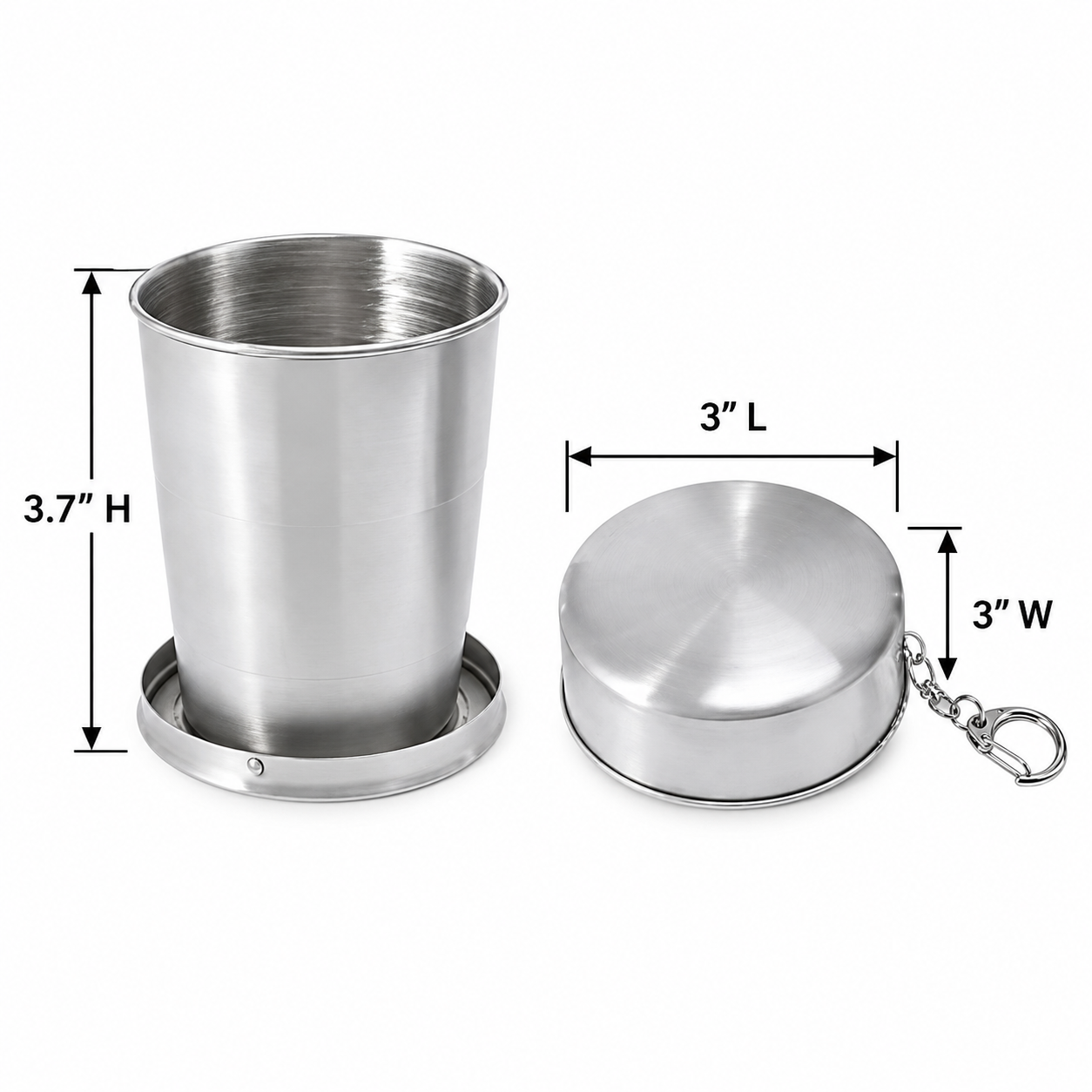 Stainless Steel Collapsible Travel Cup With Lid