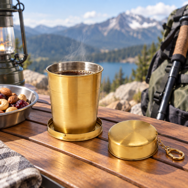 Stainless Steel Collapsible Travel Cup With Lid