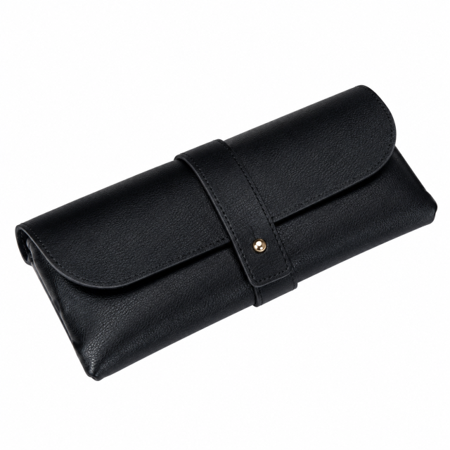 Studded Leather Eyeglass Case With Strap