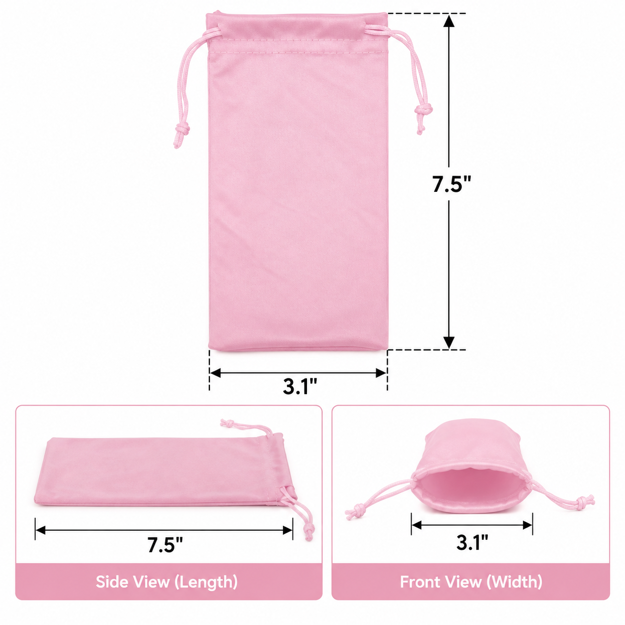 Ultra-Fine Fiber Drawstring Eyeglass Pouch