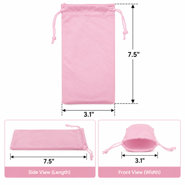 Ultra-Fine Fiber Drawstring Eyeglass Pouch