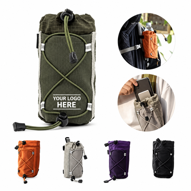 Water-Resistant Backpack Strap Bottle Holder Pouch