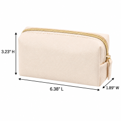 Water-Resistant Leather Cosmetic Travel Bag