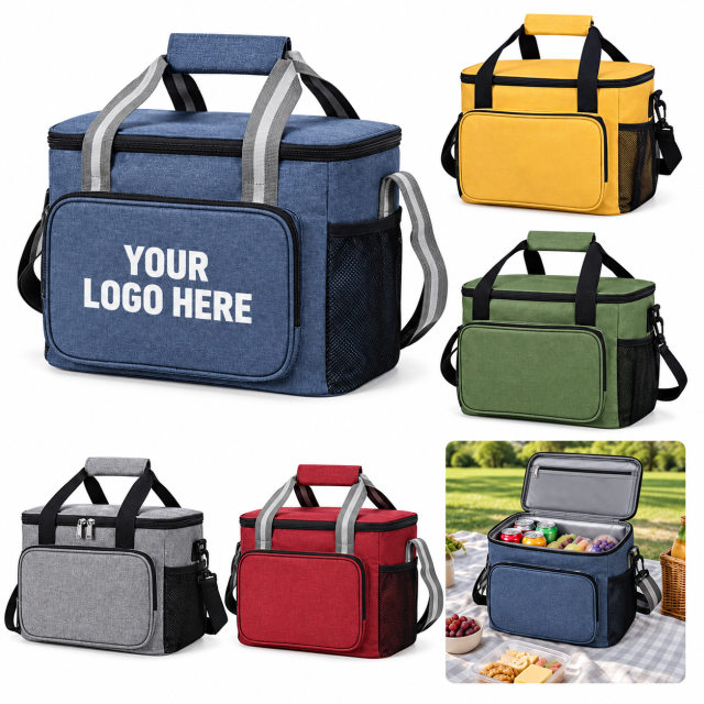 Water-Resistant Oxford Insulated Cooler Bag with Crossbody Strap