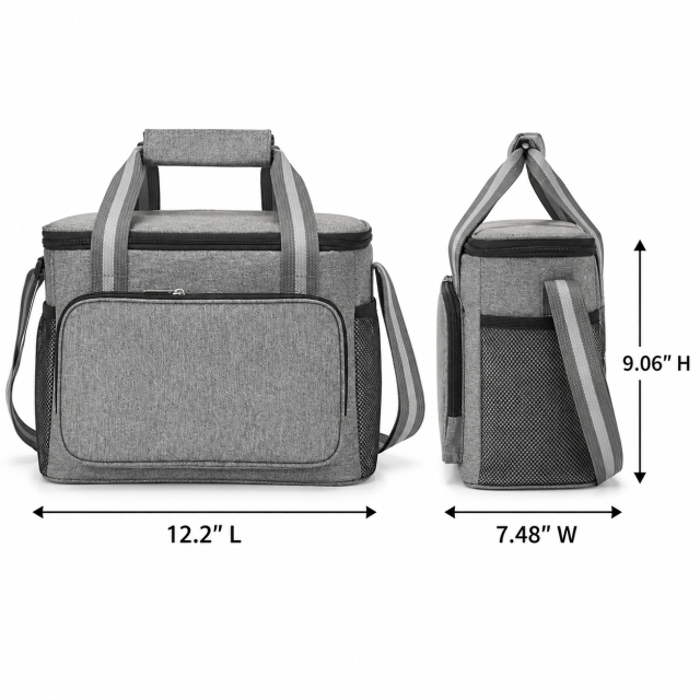 Water-Resistant Oxford Insulated Cooler Bag with Crossbody Strap