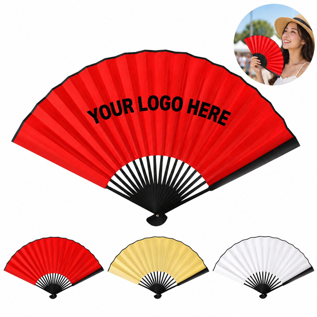 Waterproof Fabric Folding Hand Fan