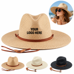 Wide-Brim Paper Straw Travel Sun Hat