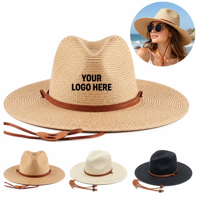 Wide-Brim Paper Straw Travel Sun Hat