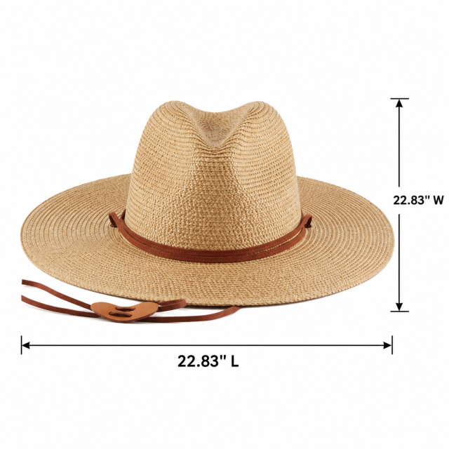 Wide-Brim Paper Straw Travel Sun Hat