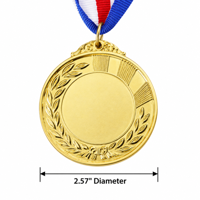 Zinc Alloy Competition Award Medal With Ribbon