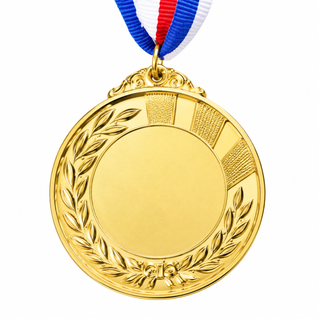 Zinc Alloy Competition Award Medal With Ribbon