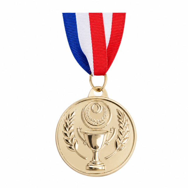 Zinc Alloy Sports Award Medal With Ribbon