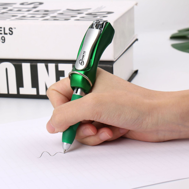 Folded Pen With Nail Clipper
