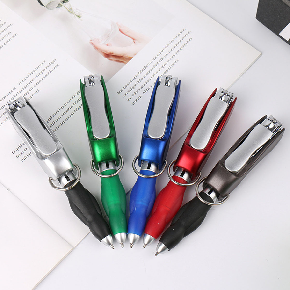 Folded Pen With Nail Clipper