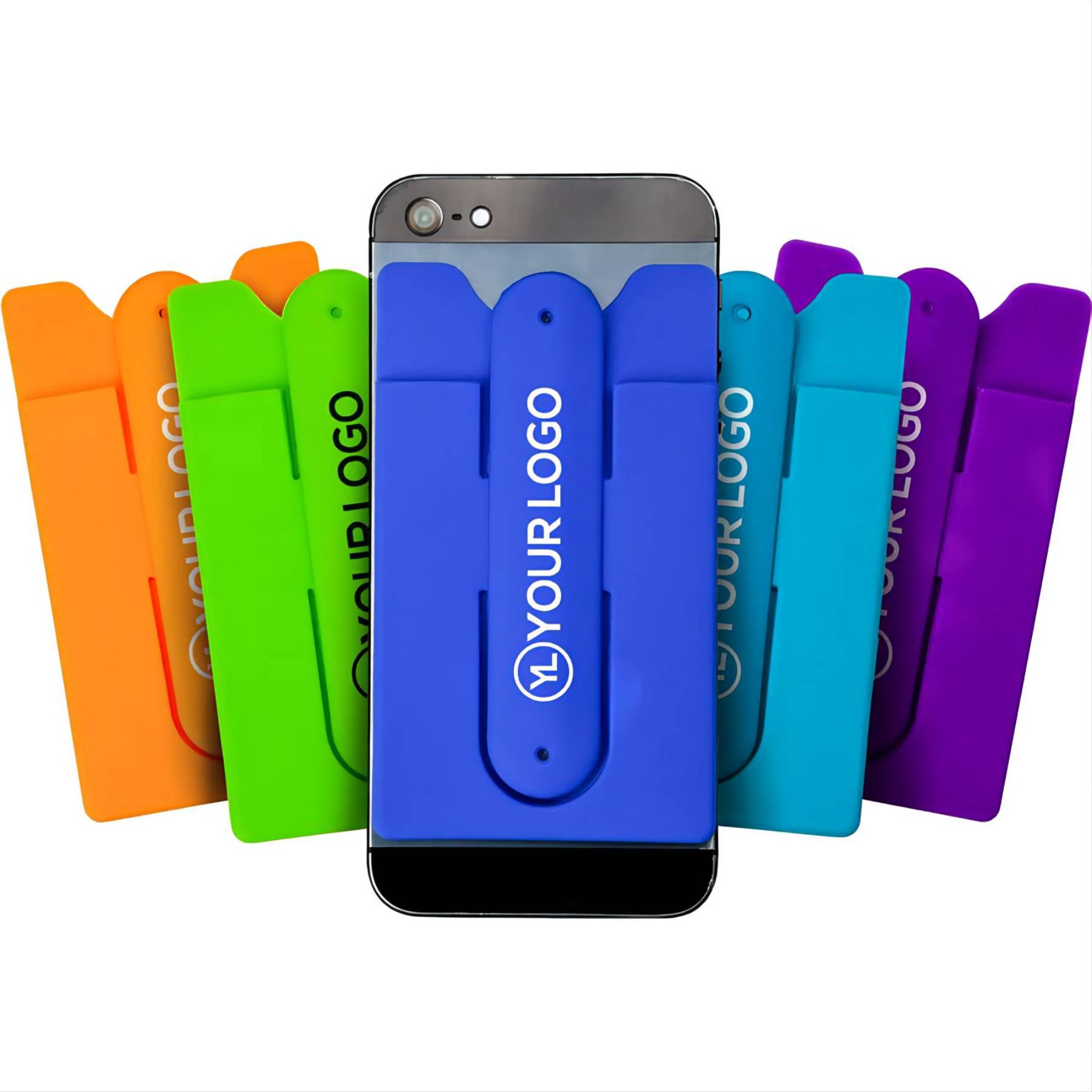 Silicone card holder for mobile phone