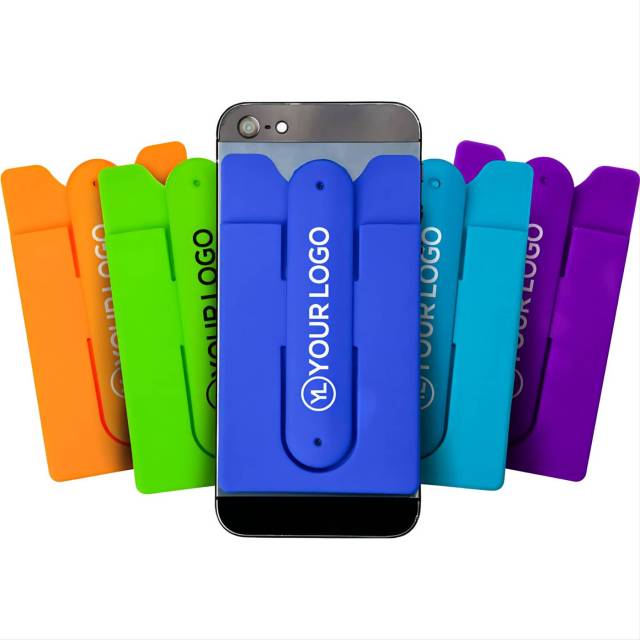 Silicone card holder for mobile phone