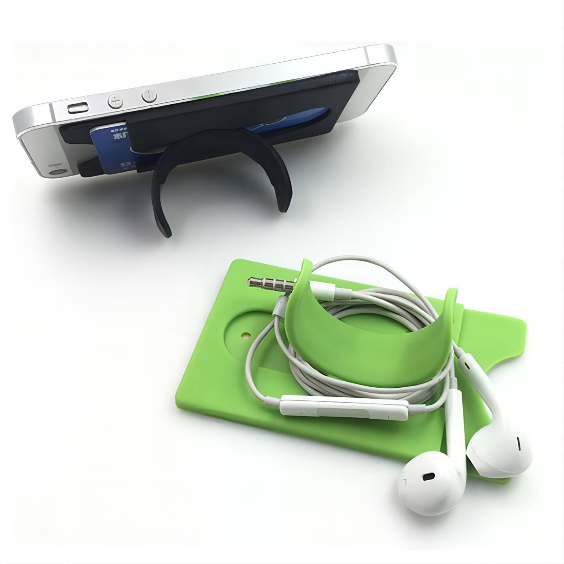 Silicone card holder for mobile phone