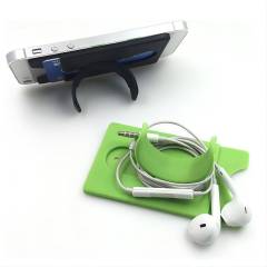 Silicone card holder for mobile phone