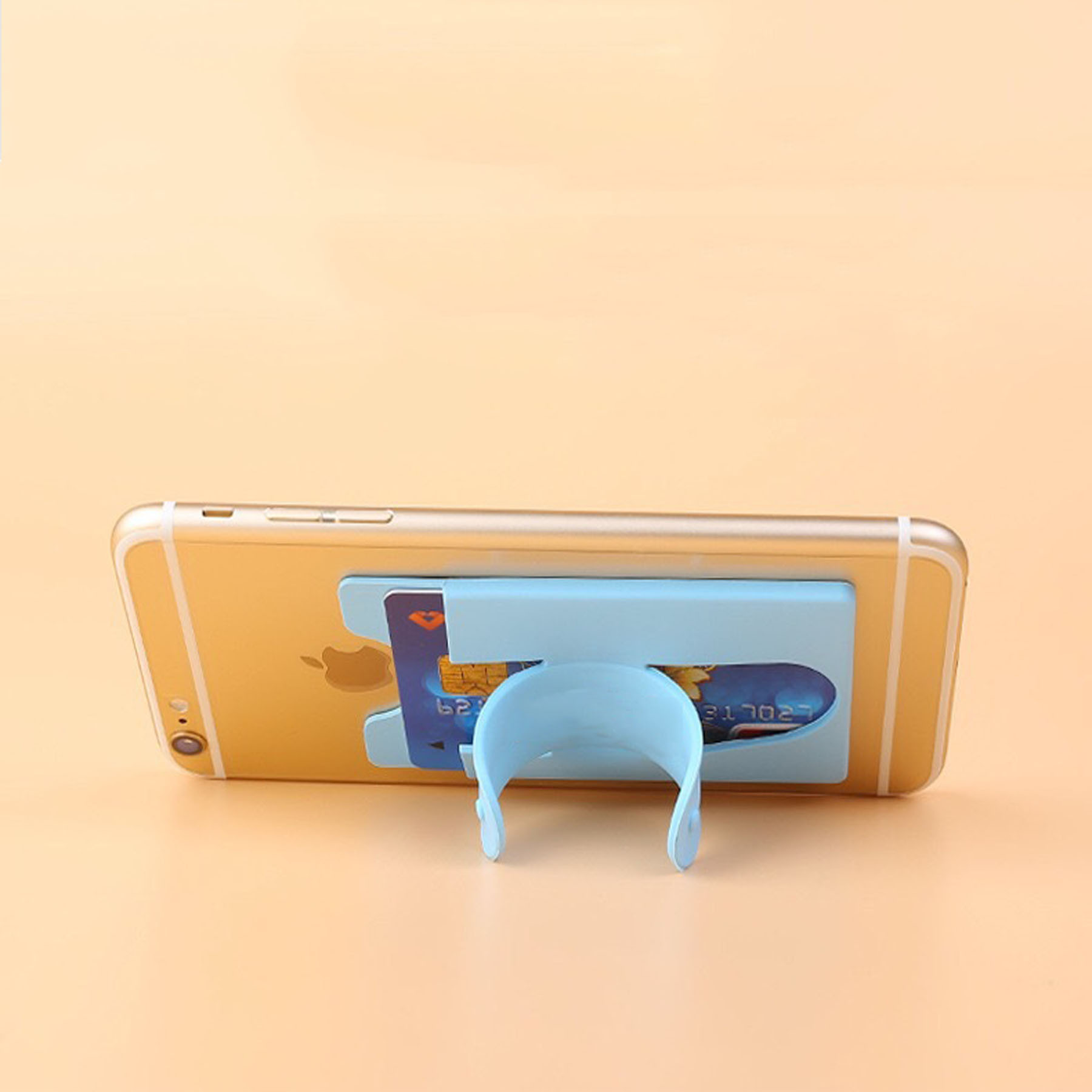 Silicone card holder for mobile phone