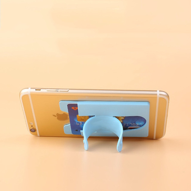 Silicone card holder for mobile phone