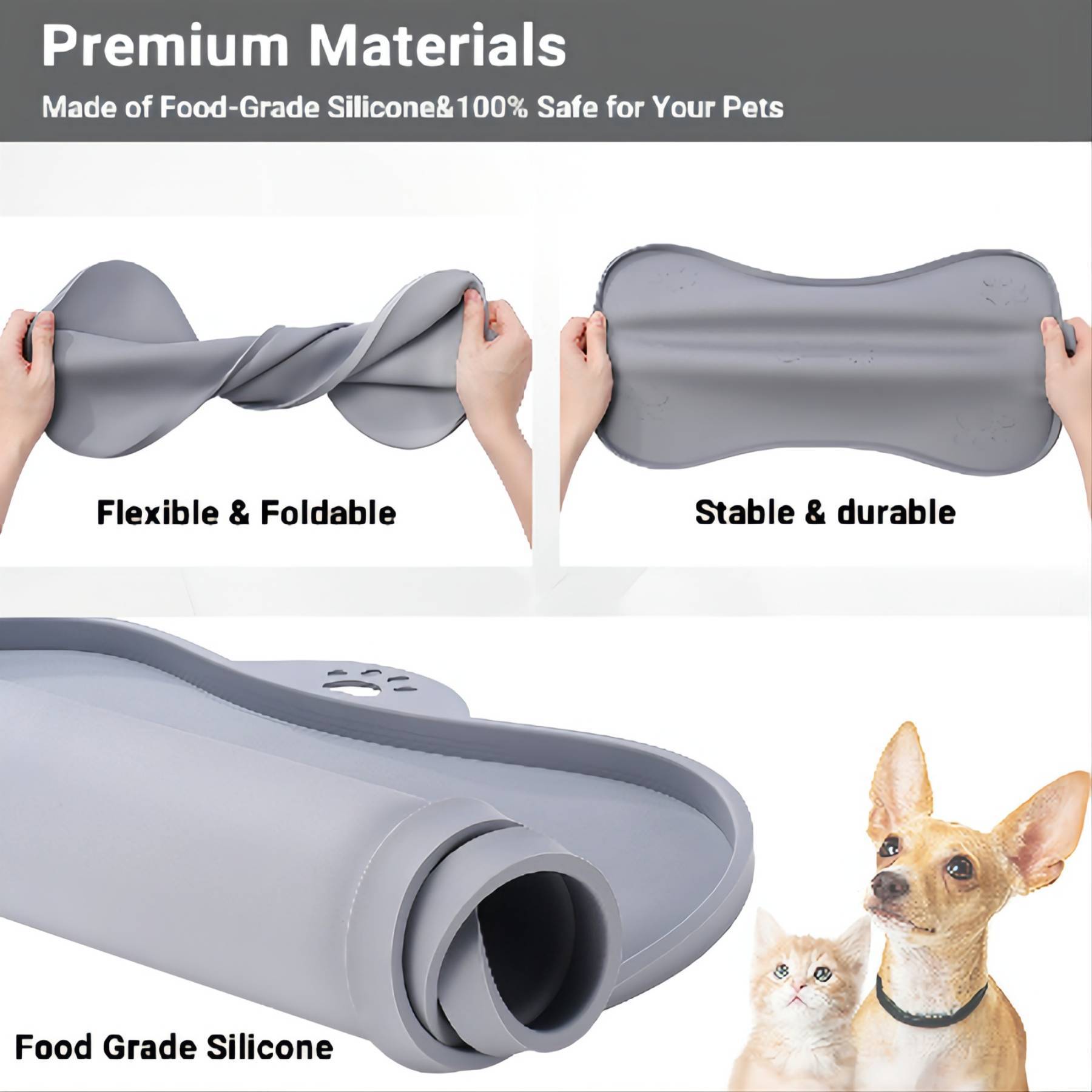 Silicone mats for pet products