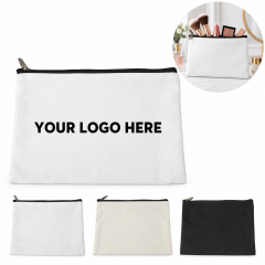12 Oz Canvas Zipper Cosmetic Organizer Pouch