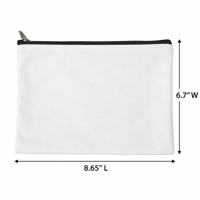 12 Oz Canvas Zipper Cosmetic Organizer Pouch