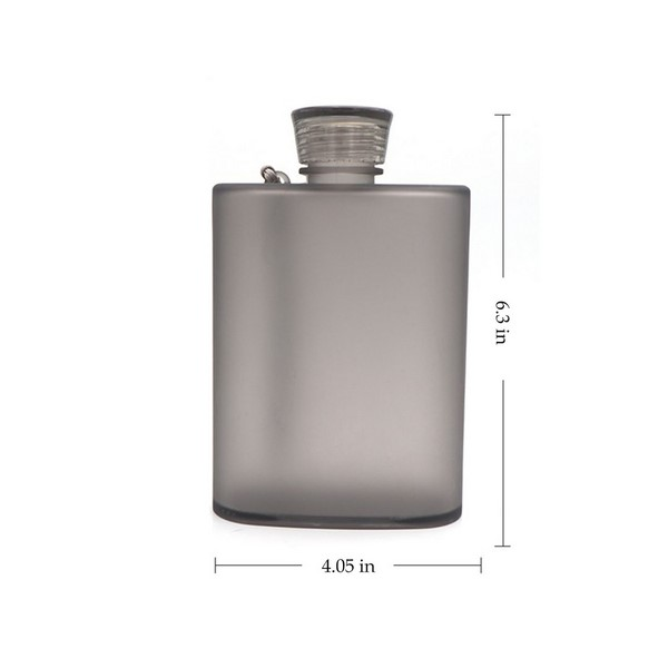 13.5 Oz Slim Flat Travel Water Bottle With Carry Strap