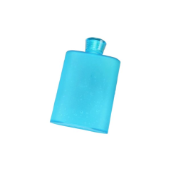 13.5 Oz Slim Flat Travel Water Bottle With Carry Strap