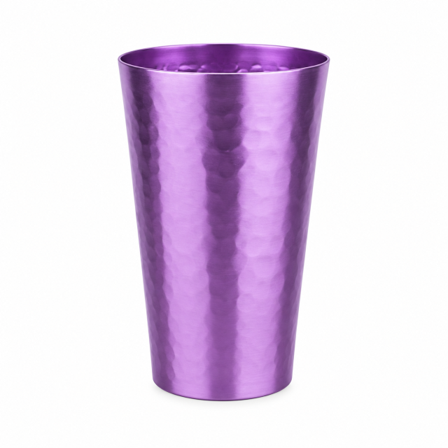 15 Oz Reusable Aluminum Hammered Cup
